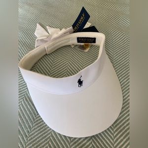 Polo by Ralph Lauren White Visor with Navy Pony